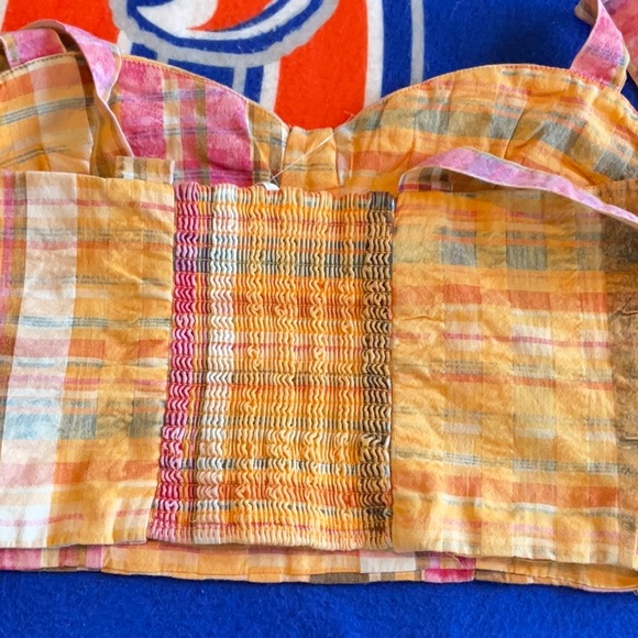 NWOT Free People Pink and Orange Cropped Corset Short Set in Size 4 - Picture 9 of 16